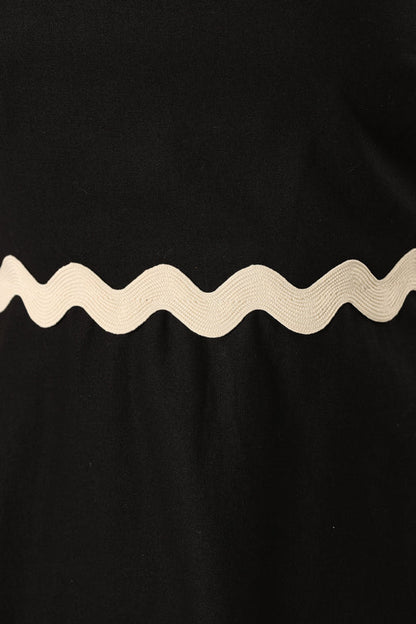 Women's Maxi Dress – Lightweight – Spaghetti Straps – Elegant Loose Fit – Zigzag Details