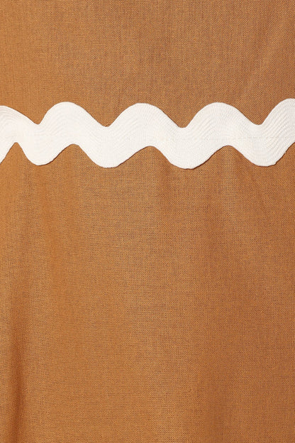 Women's Maxi Dress – Lightweight – Spaghetti Straps – Elegant Loose Fit – Zigzag Details