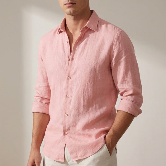 Relaxed Fit Collared V-Neck Shirt for Men – Breathable Stylish Comfort