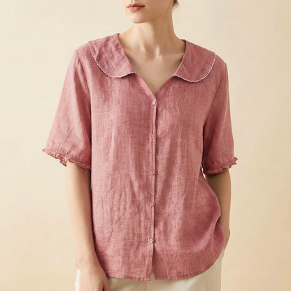 Relaxed Fit V-Neck Blouse for Women – Stylish & Comfortable Design