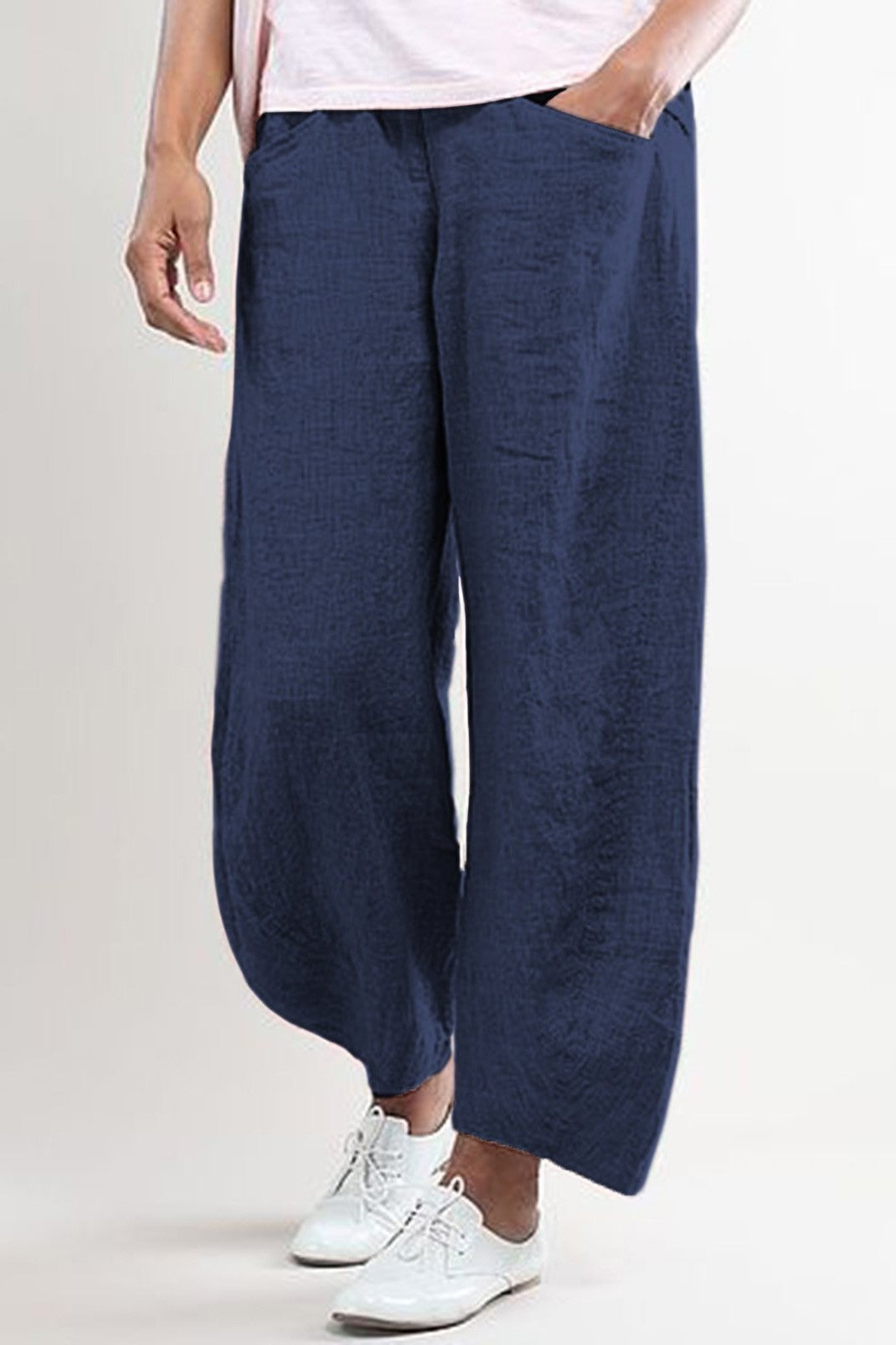 Women's Pants – Wide Fit – Full Length – Breathable Material – With Pockets