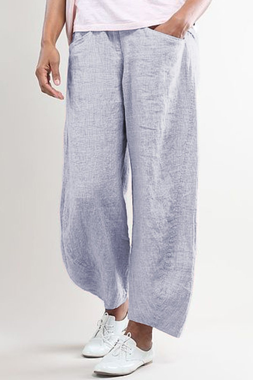 Women's Pants – Wide Fit – Full Length – Breathable Material – With Pockets
