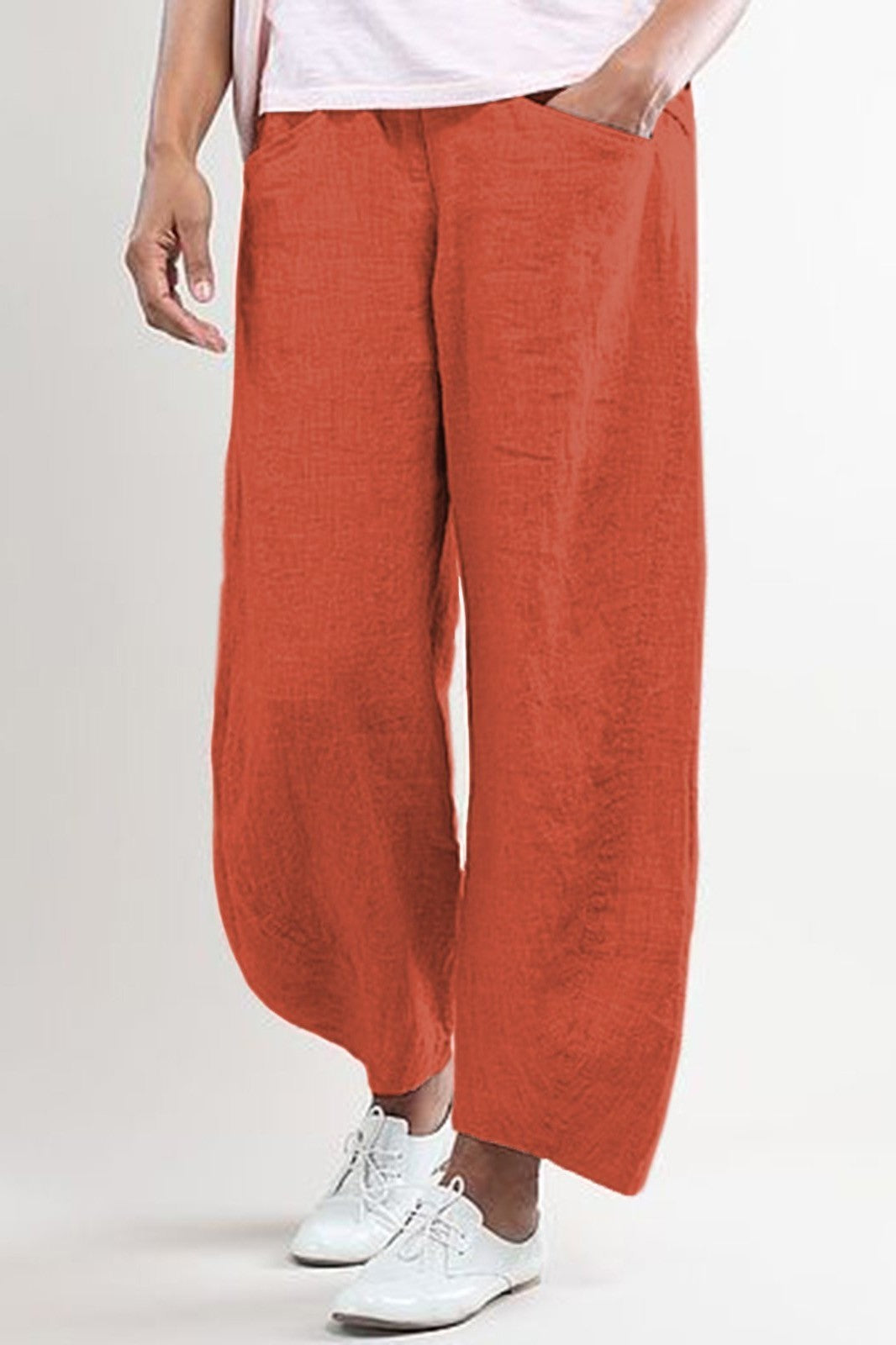 Women's Pants – Wide Fit – Full Length – Breathable Material – With Pockets