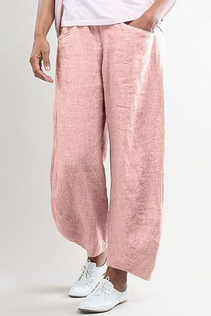 Women's Pants – Wide Fit – Full Length – Breathable Material – With Pockets