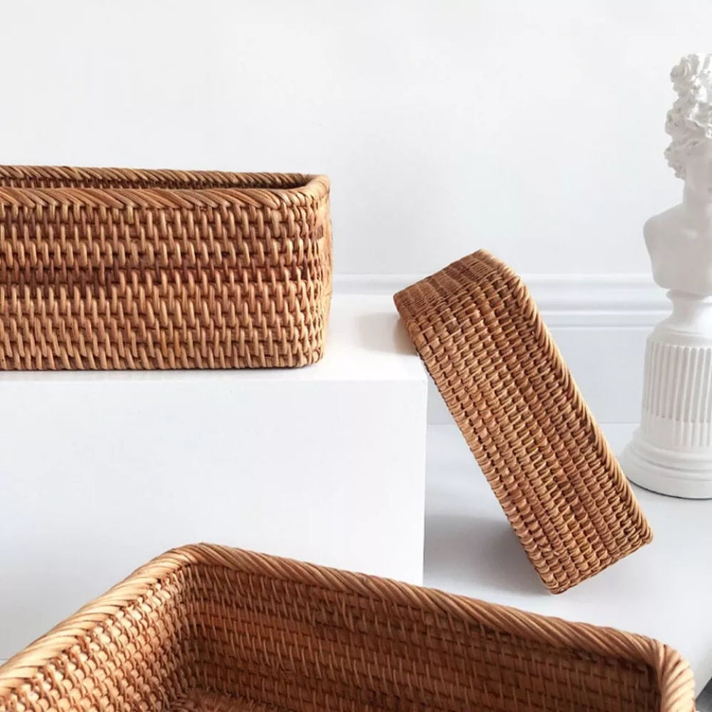Minimalist Woven Rattan Storage Basket