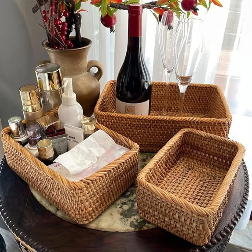 Minimalist Woven Rattan Storage Basket