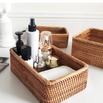 Minimalist Woven Rattan Storage Basket