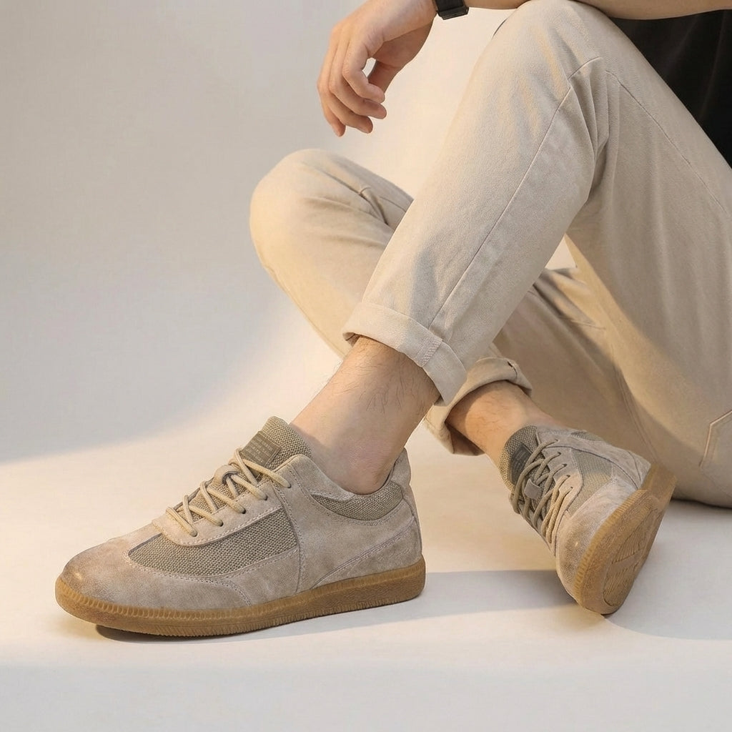 Low-Top Mesh Panel Sneakers for Men – Stylish & Comfortable