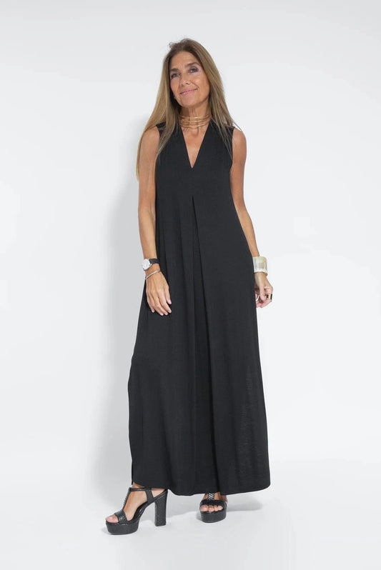 Women's Maxi Dress - Sleeveless V-neck - Light and Flowy Fit - Elegant Long Style