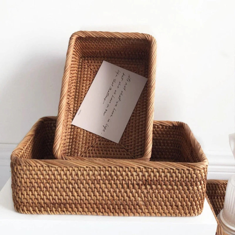 Minimalist Woven Rattan Storage Basket