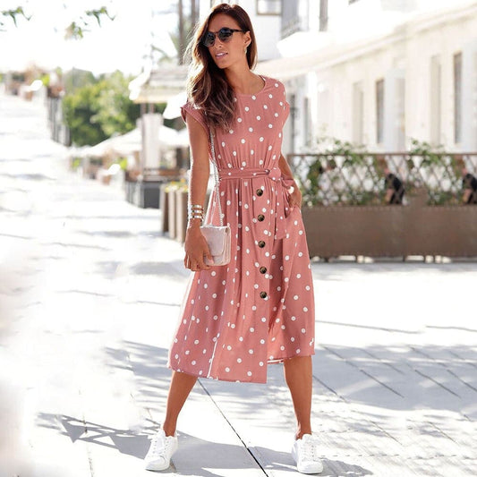 Romane - Elegant Polka Dot Dress