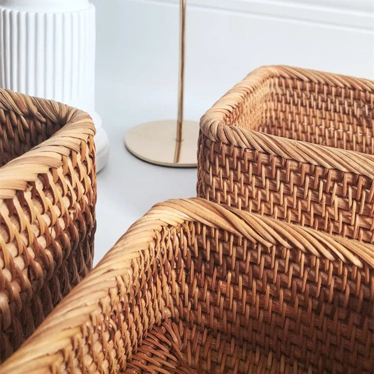 Minimalist Woven Rattan Storage Basket