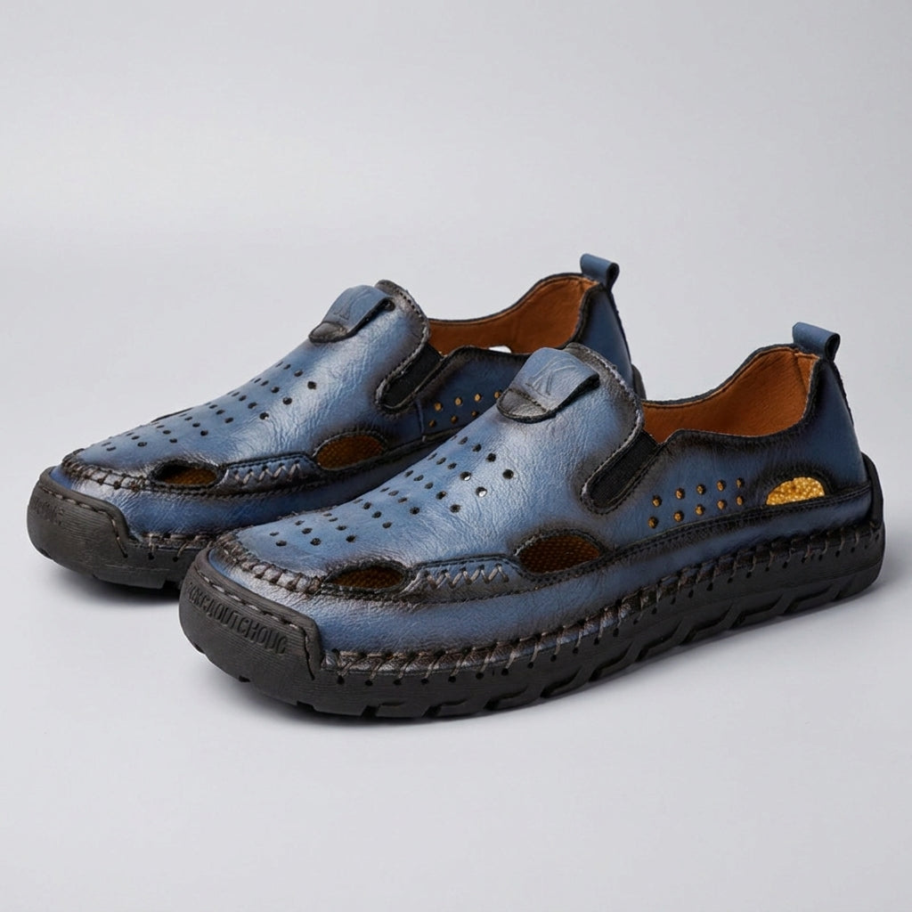 Orthopedic Perforated Slip-On Moccasins for Men – Comfortable & Supportive Design
