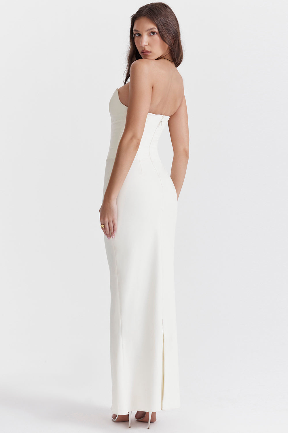 Women's Corset Dress – Strapless – Satin Look – Slim Fit – Floor-Length Party Dress