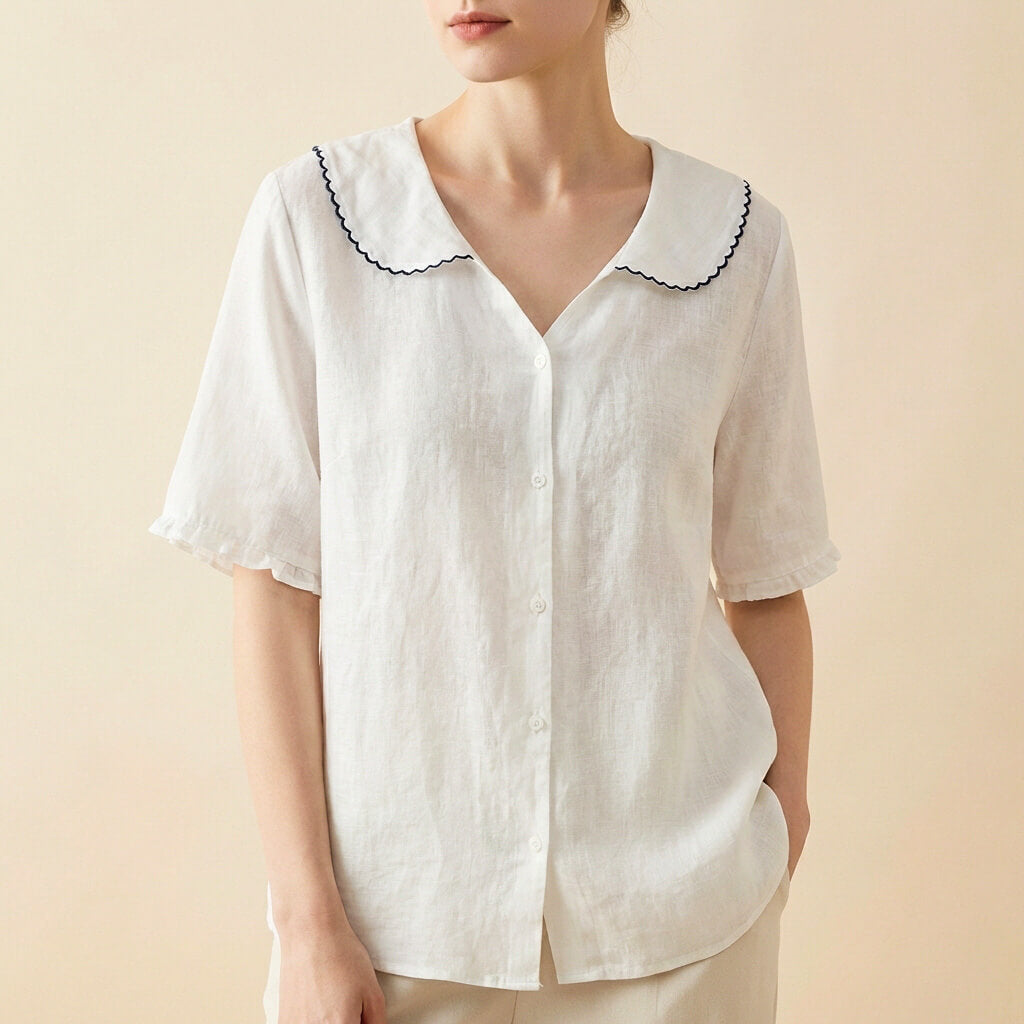 Relaxed Fit V-Neck Blouse for Women – Stylish & Comfortable Design