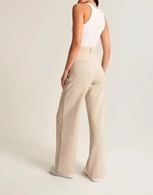 Emma Wide-Leg Trousers | High-Waist Creased Trousers