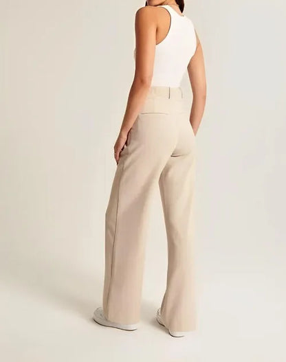 Emma Wide-Leg Trousers | High-Waist Creased Trousers