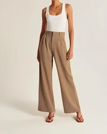 Emma Wide-Leg Trousers | High-Waist Creased Trousers