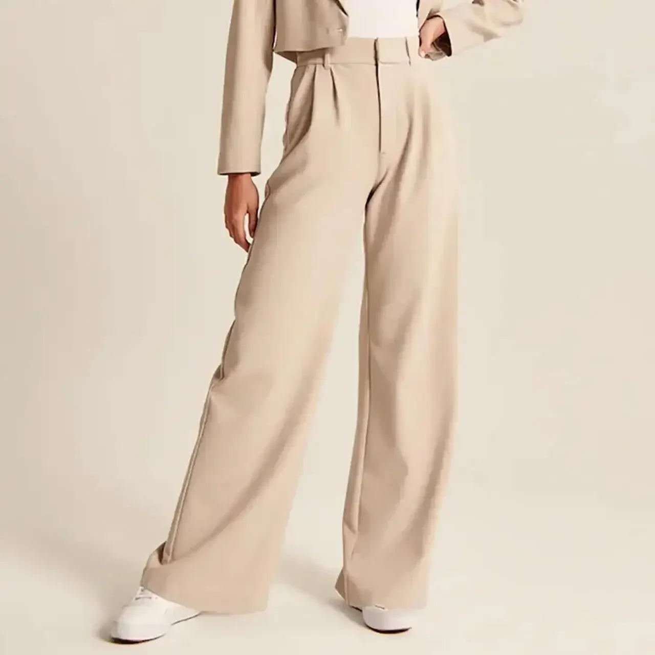 Emma Wide-Leg Trousers | High-Waist Creased Trousers