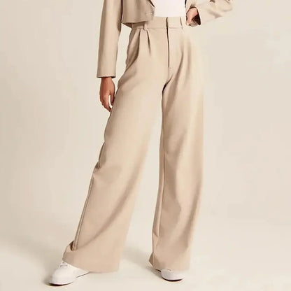 Emma Wide-Leg Trousers | High-Waist Creased Trousers