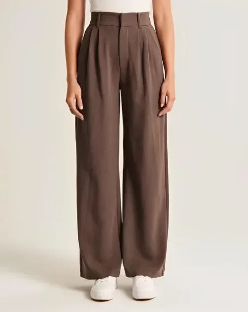 Emma Wide-Leg Trousers | High-Waist Creased Trousers