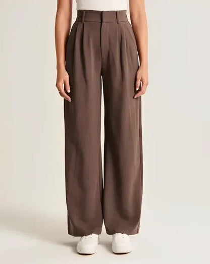Emma Wide-Leg Trousers | High-Waist Creased Trousers