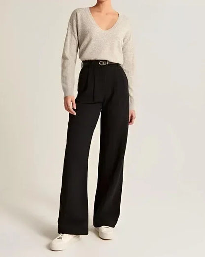 Emma Wide-Leg Trousers | High-Waist Creased Trousers